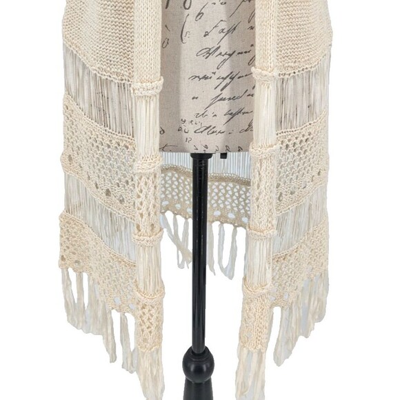 Ruff Hewn Festival Top Large Cream Crochet Fringe Prairie Excellent - Picture 6 of 11